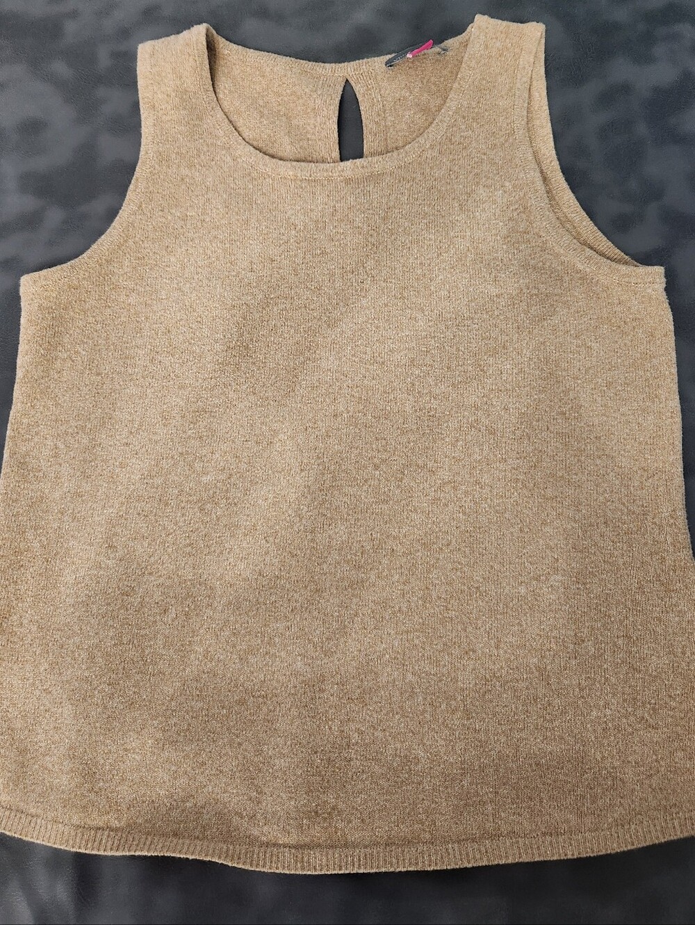 Vince Camuto Camel Sleeveless Knit Tank with Keyhole Back